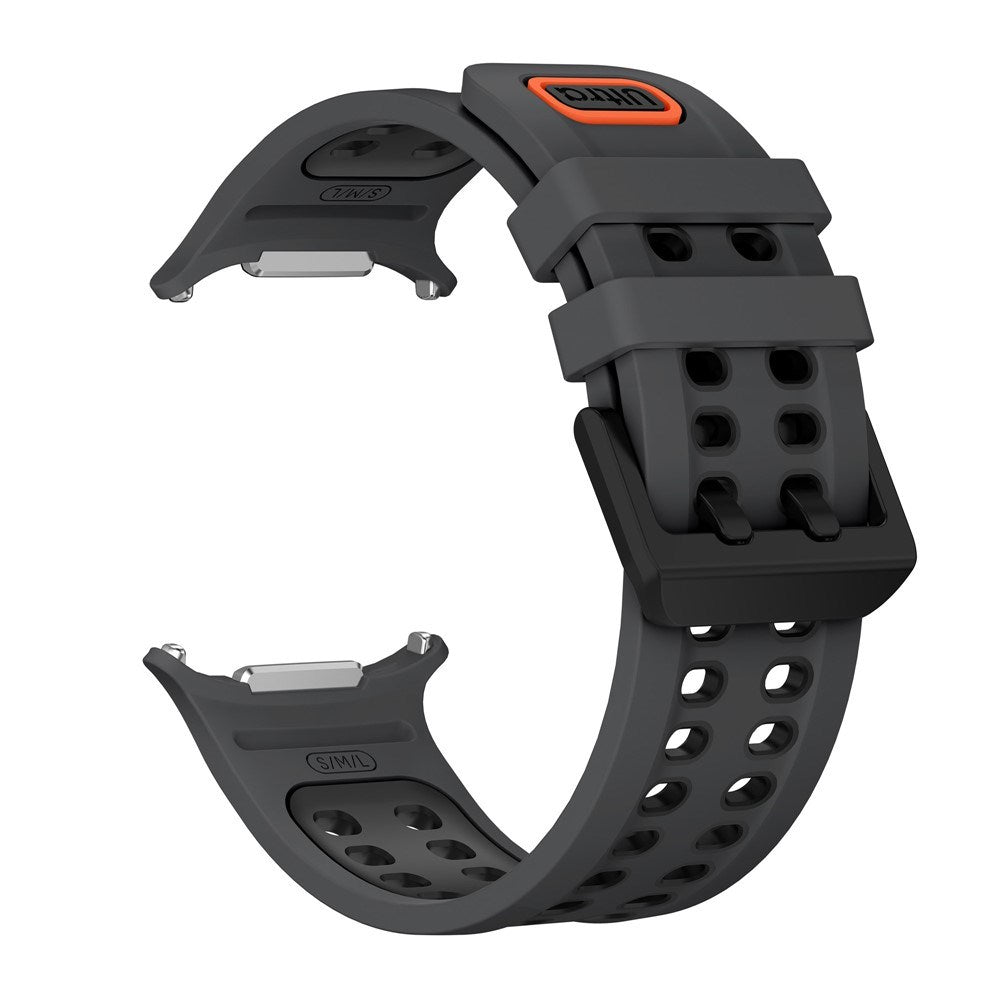 Samsung Galaxy Watch Ultra 2 / Ultra (47mm) Silikone Rem m. Ventilationshuller & Dobbeltspænde - Sort