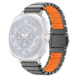 Samsung Galaxy Watch Ultra 2 / Ultra (47mm) Magnetisk Metal Rem m. Silikone Foring - Grå / Orange