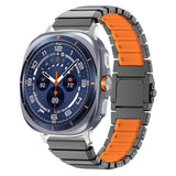 Samsung Galaxy Watch Ultra 2 / Ultra (47mm) Magnetisk Metal Rem m. Silikone Foring - Grå / Orange
