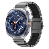 Samsung Galaxy Watch Ultra 2 / Ultra (47mm) Magnetisk Metal Rem m. Silikone Foring - Grå / Sort
