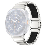 Samsung Galaxy Watch Ultra 2 / Ultra (47mm) Magnetisk Metal Rem m. Silikone Foring - Sølv / Sort