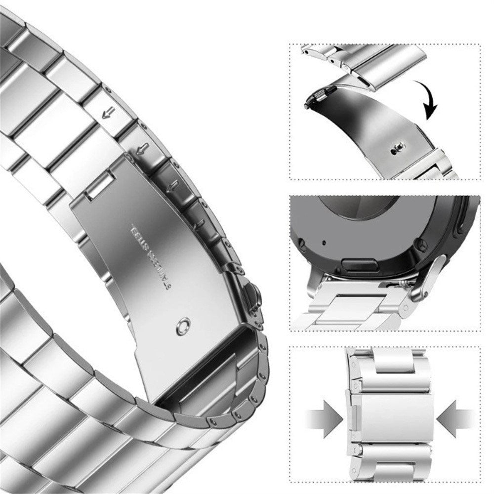 Samsung Galaxy Watch 8 / 9 (40mm) EIDERWOOD Rustfri Stål Urrem m. Plast Cover - Sort