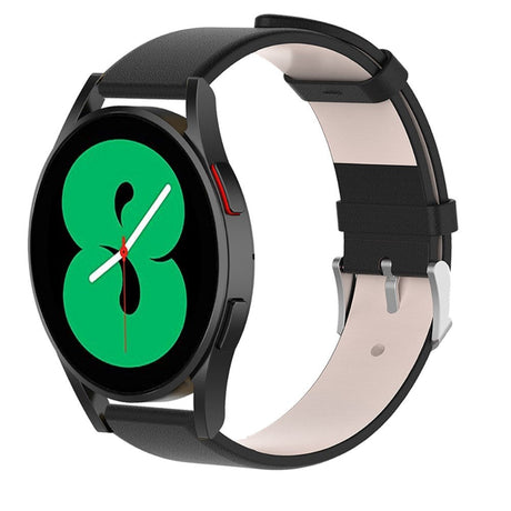 Universell stropp for 20mm Smartwatch - Skinn - Mattsvart