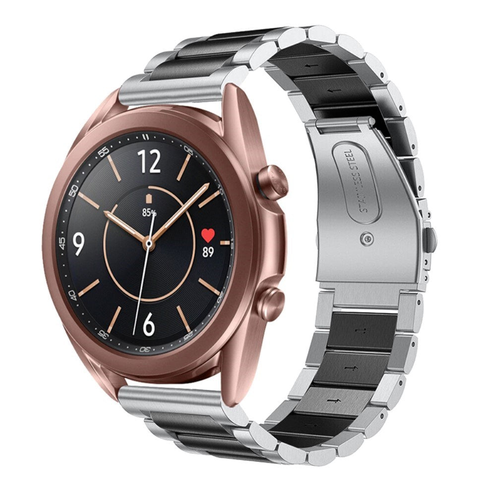 Universal Smartwatch (20mm) - Rustfri Stål Rem - Sølv / Sort