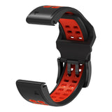 Garmin Universal Silikonstropp med doble hull (26 mm QuickFit) - Svart / Rød