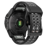 Garmin Universal Silikonstropp med doble hull (26 mm QuickFit) - Svart / Grå