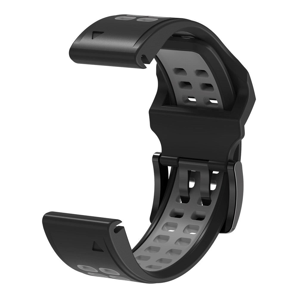 Garmin Universal Silikonstropp med doble hull (26 mm QuickFit) - Svart / Grå