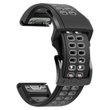 Garmin Universal Silikonstropp med doble hull (26 mm QuickFit) - Svart / Grå