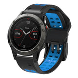 Garmin Universal Silikonstropp med doble hull (26 mm QuickFit) - Svart / Blå