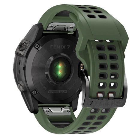Garmin Universal Silikonstropp med doble hull (26 mm QuickFit) - Militærgrønn / Svart