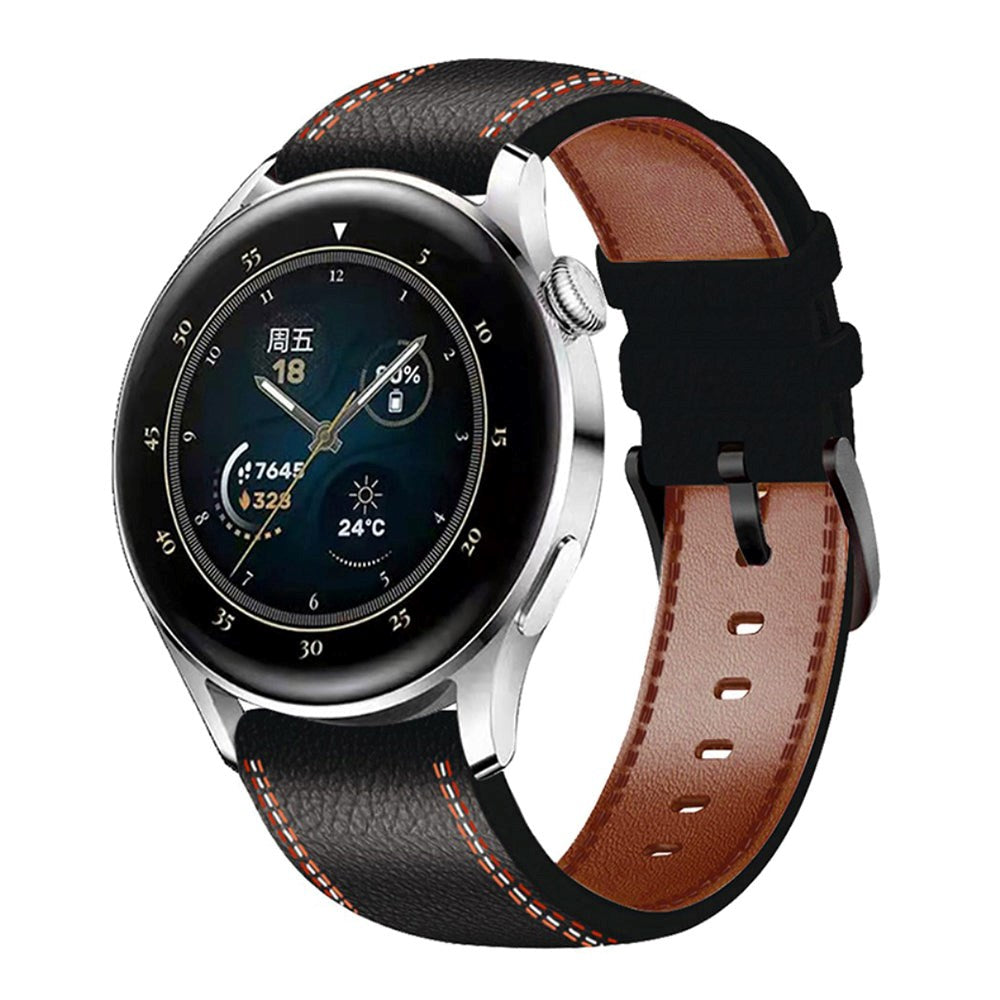 Universal Smartwatch lærreim 22mm - Svart