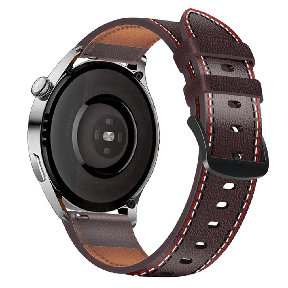 Universal Smartwatch lærreim 22mm - Mørkebrun