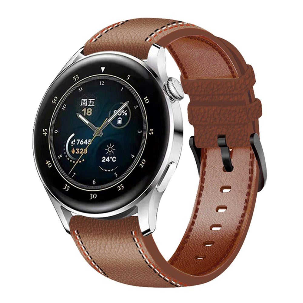 Universal Smartwatch lærreim 22mm - Brun