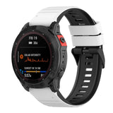Universal Garmin 26 mm stropp rillet silikonstropp m. Verktøy - Hvit / Svart