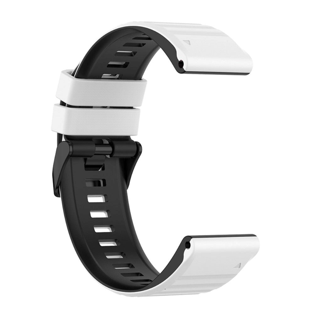 Universal Garmin 26 mm stropp rillet silikonstropp m. Verktøy - Hvit / Svart