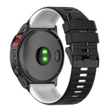 Universal Garmin 22mm Rem Riflet Silikone Rem m. Værktøj - Sort / Hvid