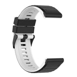 Universal Garmin 22mm Rem Riflet Silikone Rem m. Værktøj - Sort / Hvid