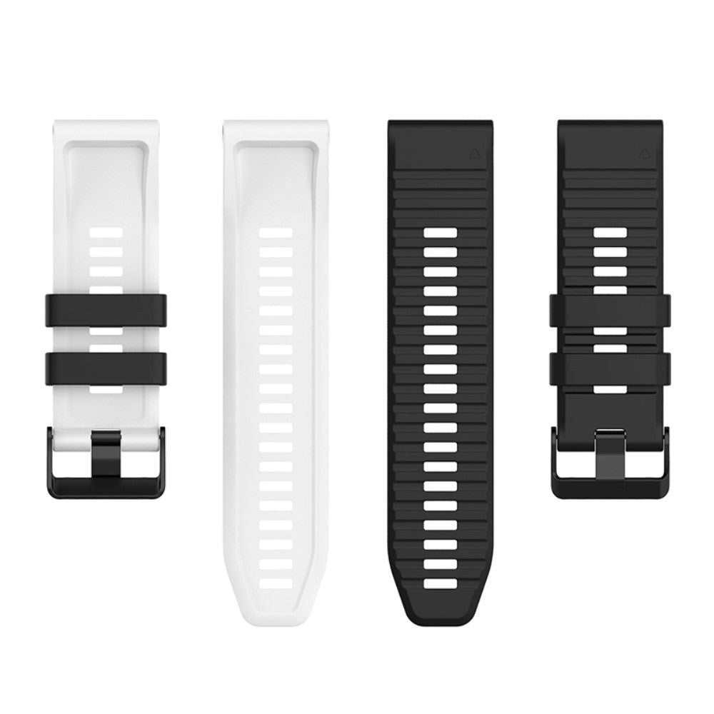 Universal Garmin 22mm Rem Riflet Silikone Rem m. Værktøj - Sort / Hvid