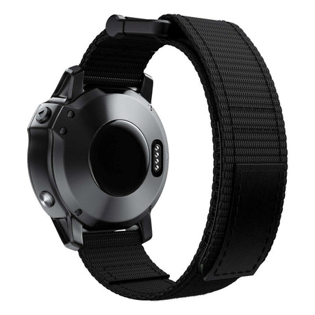 Universal Garmin 22 mm nylonstropp m. Borrelås - Svart