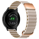 Smartwatch-rem 20 mm magnetisk litchi-skinn - beige / rosegull