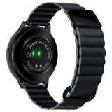 Smartwatch-rem 20 mm magnetisk litchi-skinn - grå / svart