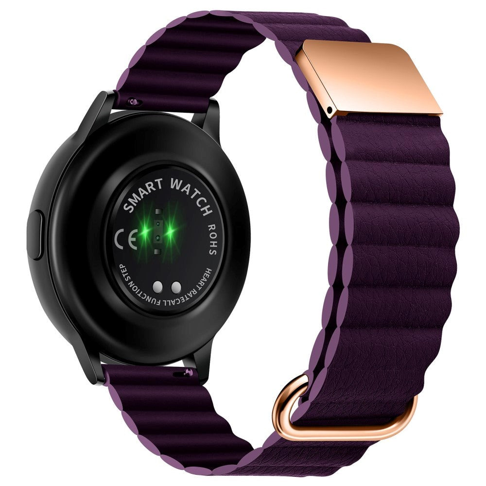 Smartwatch-rem 20 mm magnetisk litchi-skinn - lilla / rosegull