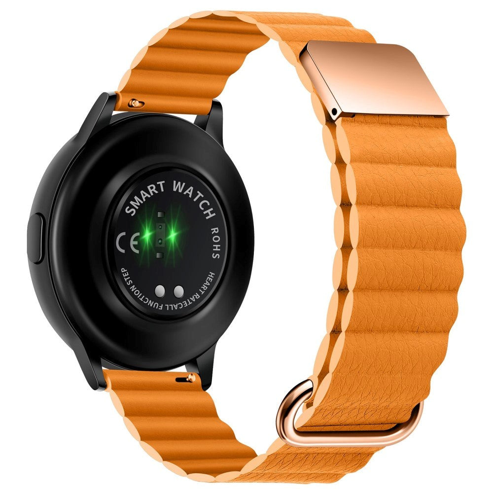 Smartwatch-rem 20 mm magnetisk litchi-skinn - oransje / rosegull