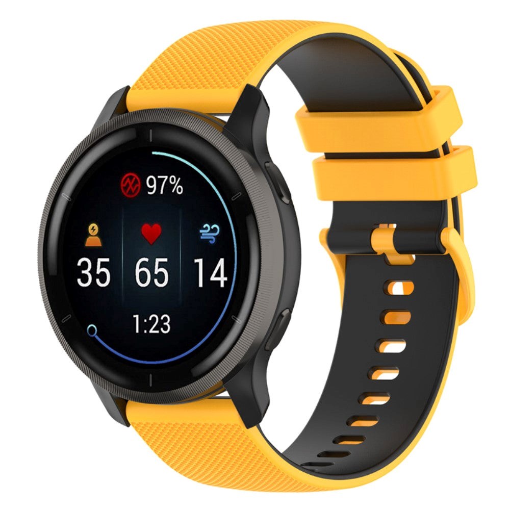 Smartwatch silikonrem (22mm) rutenett - gul / svart
