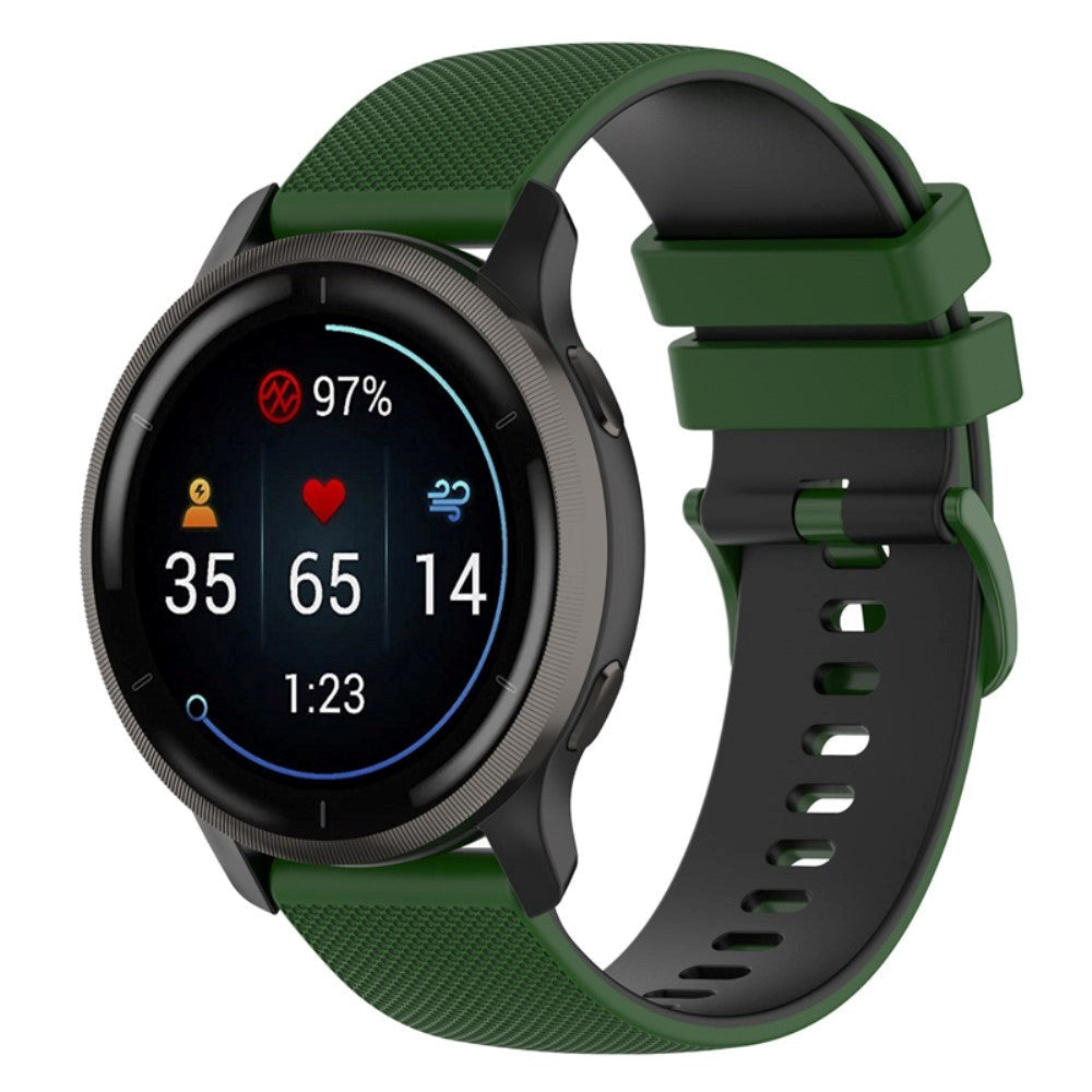 Smartwatch silikonrem (22mm) rutenett - grønn / svart