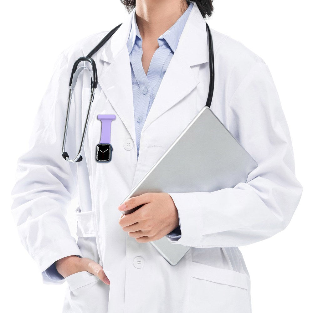 Apple Watch (38/40/SE/41/42 mm) Silikon pleieklokkerem - beige / hvit