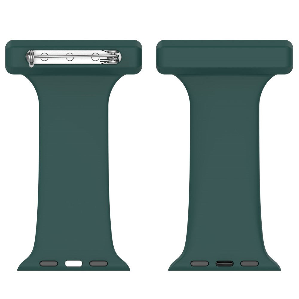 Apple Watch (38/40/SE/41/42 mm) Silikon pleieklokkerem - mørkegrønn
