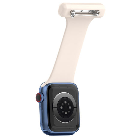 Apple Watch (38/40/SE/41/42 mm) Silikon pleieklokkerem - beige / hvit