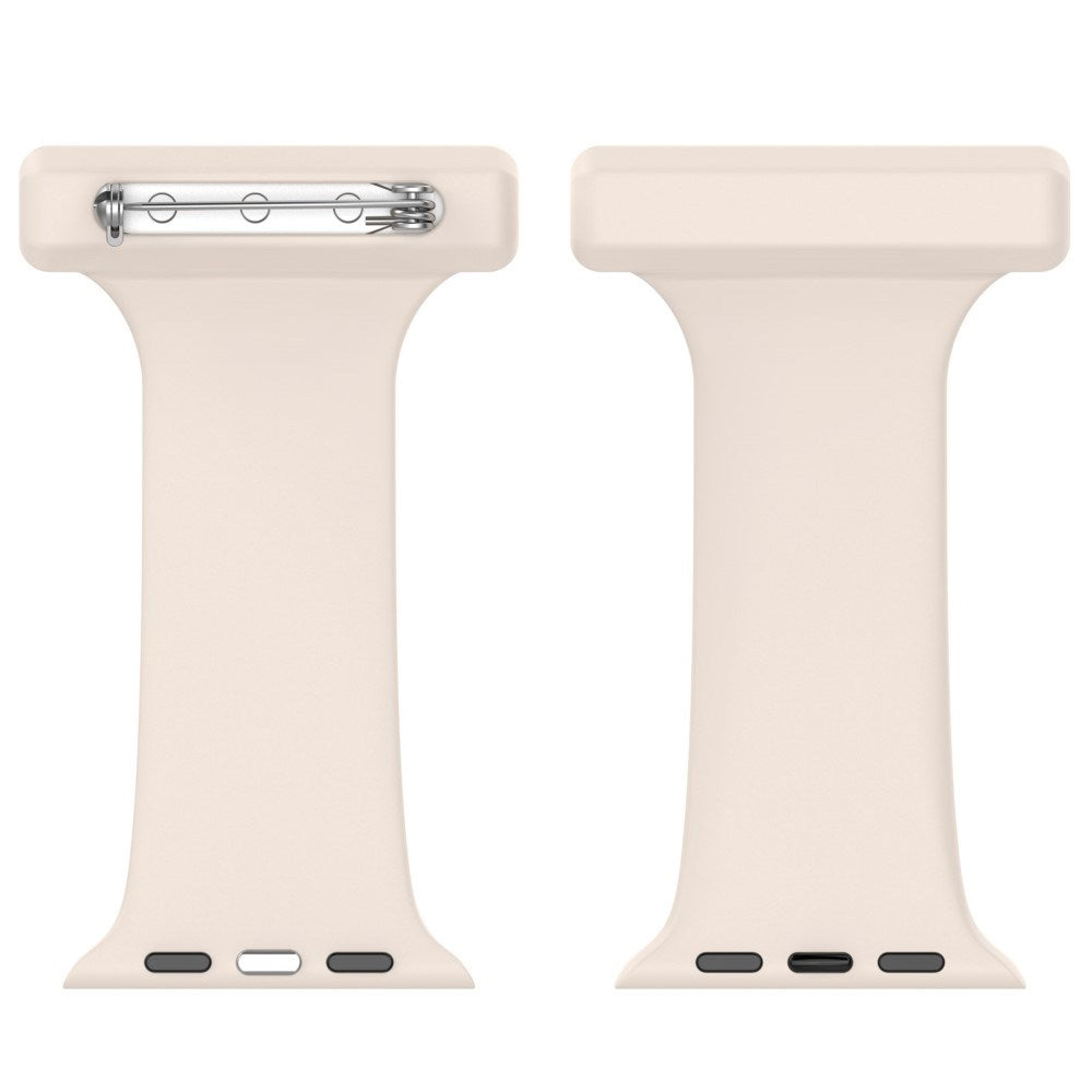 Apple Watch (38/40/SE/41/42 mm) Silikon pleieklokkerem - beige / hvit