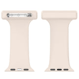 Apple Watch (38/40/SE/41/42 mm) Silikon pleieklokkerem - beige / hvit