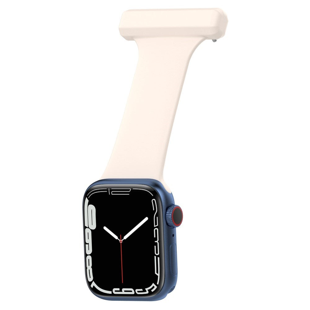 Apple Watch (38/40/SE/41/42 mm) Silikon pleieklokkerem - beige / hvit