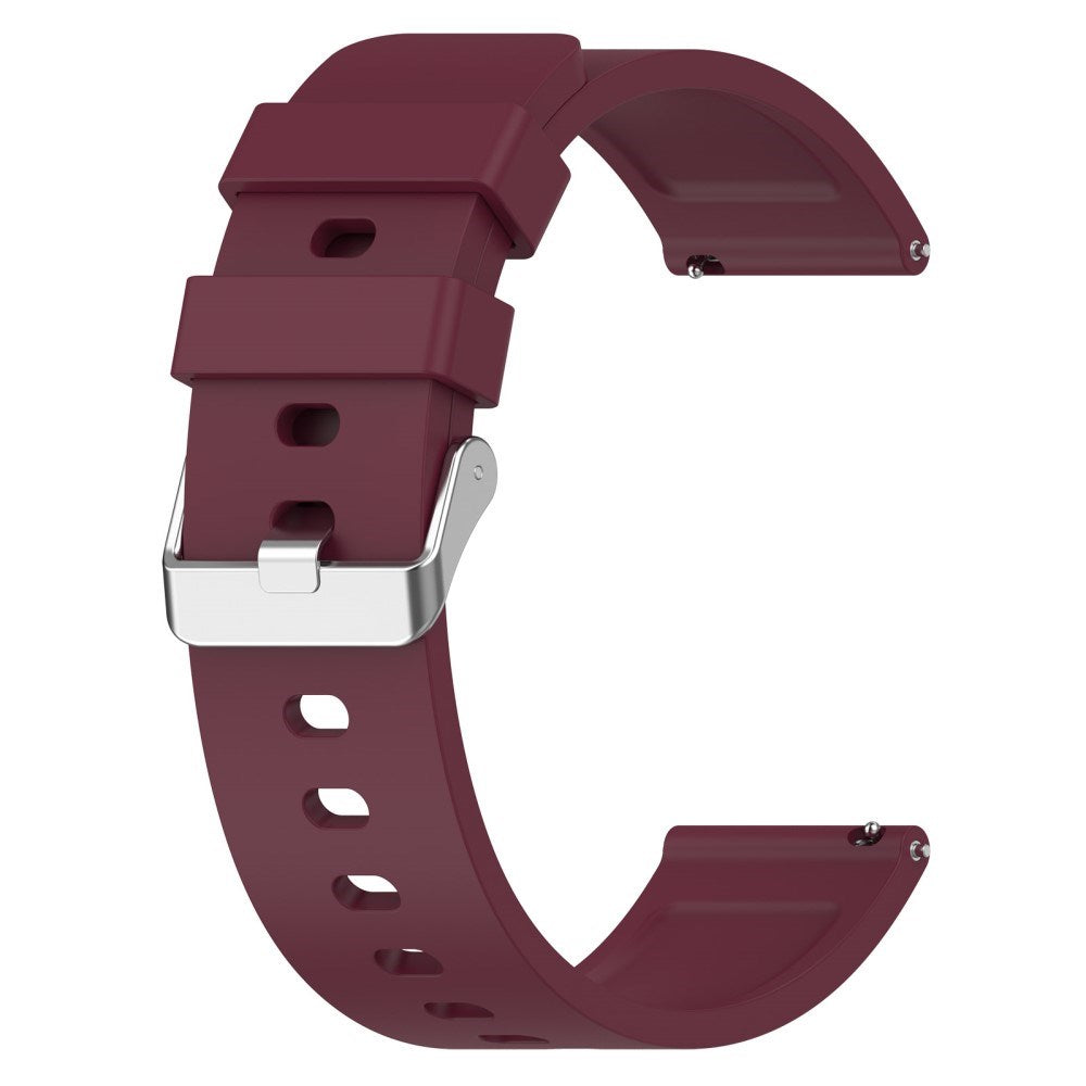 Universell silikon Smartwatch-klokkerem (20 mm) m. Metallspenne - Burgundy