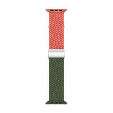 Apple Watch (38/40/SE/41/42mm) Tofarvet Nylon Rem - Orange / Grøn