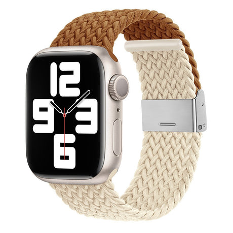 Apple Watch (38/40/SE/41/42mm) Tofarvet Nylon Rem - Brun / Beige