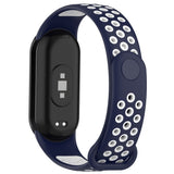 Xiaomi Smart Band 9 / 9 NFC / 8 / 8 NFC Silikone Urrem - Mørkeblå / Hvid