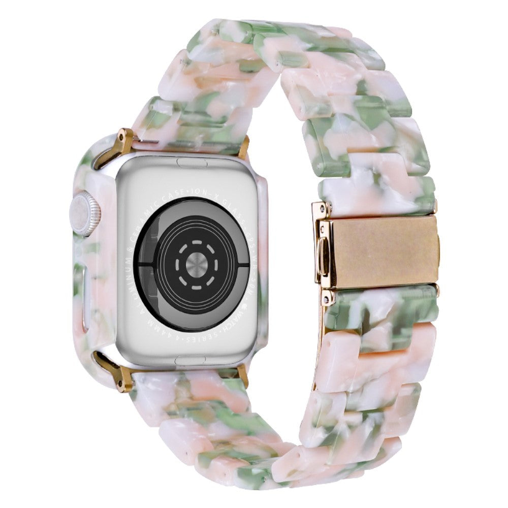 Apple Watch 9/8/7 (45 mm) klokkebånd og deksel i resin - rosa / grønn