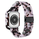 Apple Watch 9/8/7 (45mm) Harpiks Urrem & Cover - Sort / Lyserød