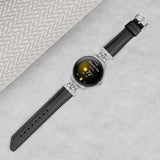 Google Pixel Watch 1/2/3 skinnklokkerem m. Sølv Rhinestone-spenne - Svart