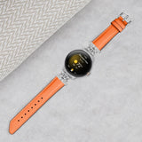 Google Pixel Watch 1/2/3 skinnklokkerem m. Sølv Rhinestone-spenne - oransje
