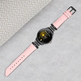 Google Pixel Watch 1/2/3 skinnklokkerem m. Svart Rhinestone-spenne - Rosa