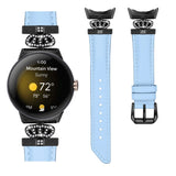 Google Pixel Watch 1/2/3 skinnklokkerem m. Svart Rhinestone-spenne - Blå