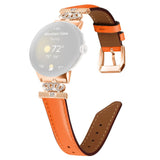 Google Pixel Watch 1/2/3 skinnklokkerem m. Rose gull rhinestone spenne - oransje