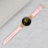 Google Pixel Watch 1/2/3 skinnklokkerem m. Rhinestone-spenne i rosa gull - rosa