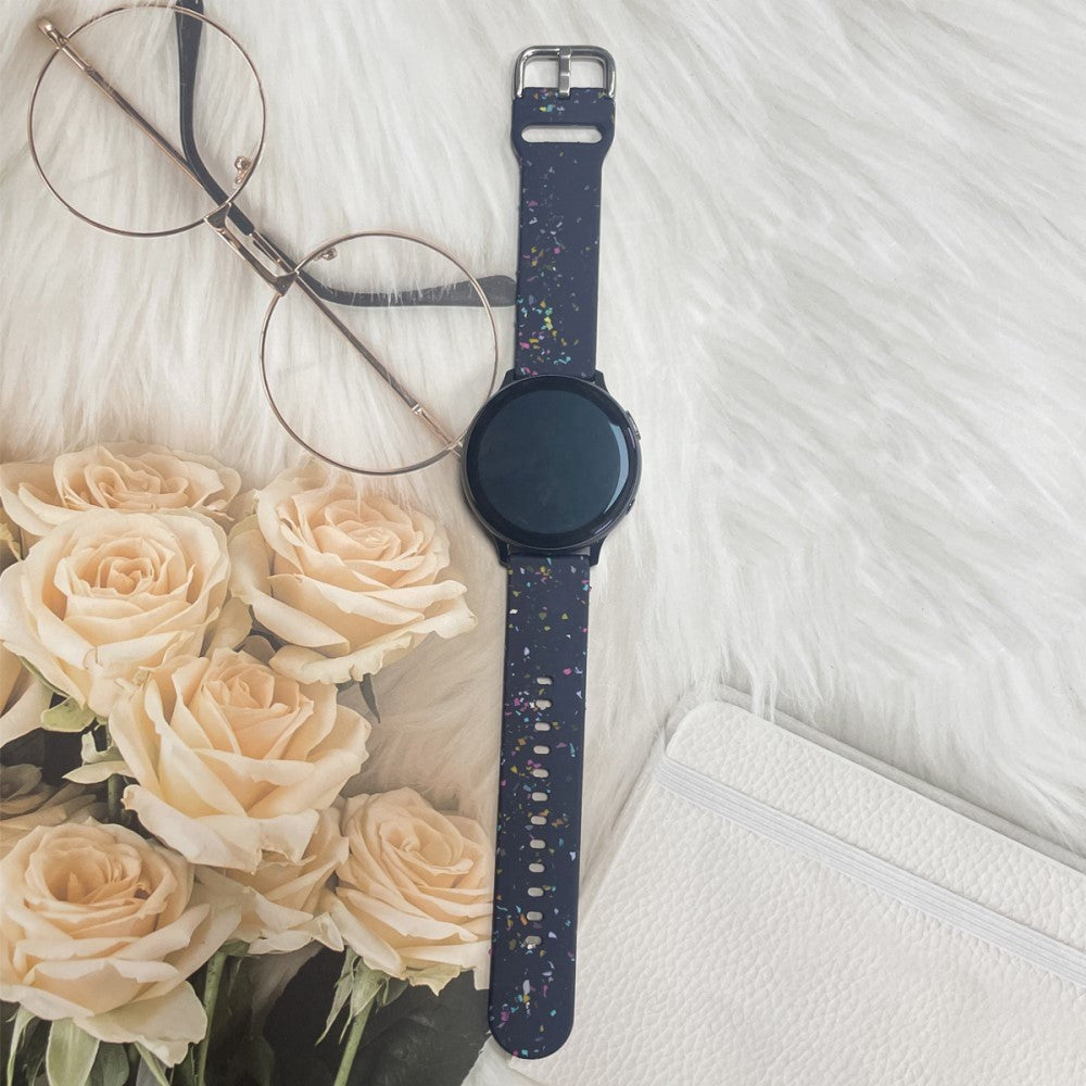 Smartwatch Silikon Universalrem (22 mm) m. Terrazzo mønster - mørkeblå