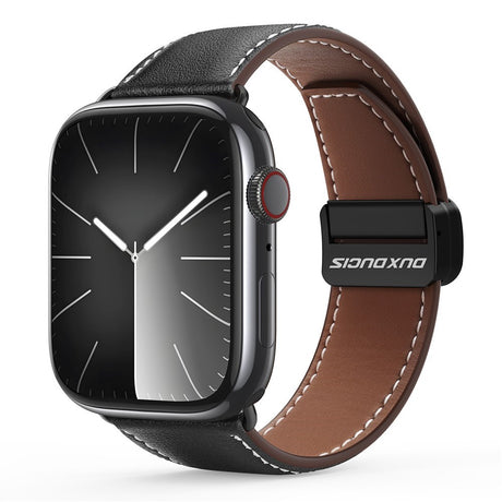 Apple Watch (38/40/SE/41/42mm) DUX DUCIS Kunstlæderrem - Sort