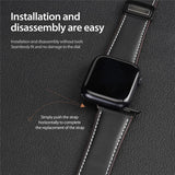 Apple Watch (38/40/SE/41/42mm) DUX DUCIS Kunstlæderrem - Sort